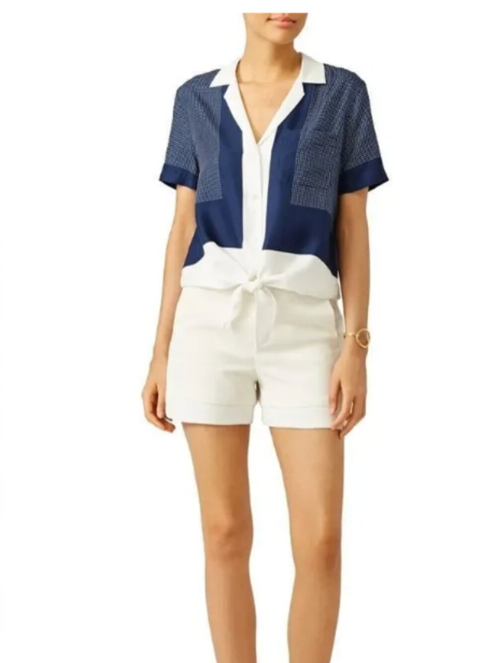 Equipment Silk Keira Front Tie Blouse